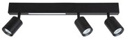 Stropné svietidlo Magnet, 3x čierne kovové tienidlo + 1x LED 5W, b