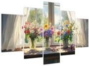 Obraz - Kytica pri okne (150x105 cm)