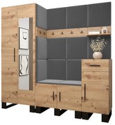 Predsieňová zostava Amanda 13 (dub artisan + tmavosivá). Vlastná spoľahlivá doprava až k Vám domov. 1085968
