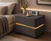 LuxuryForm DESIGN Nočný stolík ALVA s LED osvetlením – tmavosivý