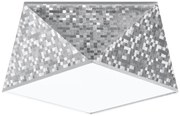 Stropné svietidlo Hexa, 1x sivé plastové tienidlo, (biely plast), (25 cm)