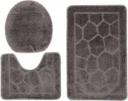 Sada kúpeľňových koberčekov MONO 1147 tmavosivý 6203 3PC BRUK