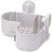 Biela plastová kúpeľňová polička bez vŕtania/rohová Duo – Joseph Joseph