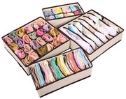 4-dielna sada organizérov na bielizeň