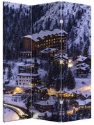 Paraván - Horské zimné mestečko (126x170 cm)