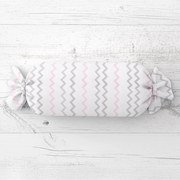 Biante Vankúš valec bonbon Sandra SA-124 Ružovo sivé cik-cak pásiky 15x60 cm
