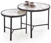 Konferenčný stolík Christian, mramor / čierna