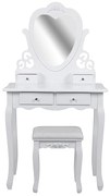 Toaletný stolík s taburetkou- London, biely