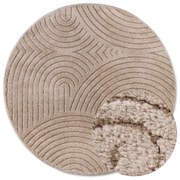 Taupe okrúhly koberec ø 200 cm Panglao New York Taupe – Elle Decoration