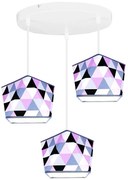 Závesné svietidlo Garo, 3x textilné tienidlo so vzorom (mix 3 farieb), (výber z 3 farieb konštrukcie), o