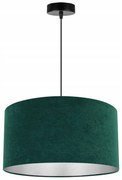 Závesné svietidlo Mediolan, 1x tmavozelené/chrómové textilné tienidlo