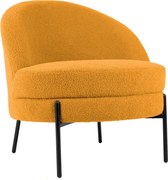 Okrovožlté kreslo z textílie buklé Noble – Leitmotiv