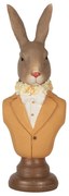 Dekorácia busta králik v žltom obleku Rabbi bust - 7*5*19 cm