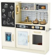Hracia kuchynka na hranie Kuchynská hracia súprava pre batoľatá s tabuľou 82 x 24 x 80 cm Krémová biela