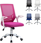 Vinsetto Ergonomická kancelárska stolička otočná s nastaviteľnou výškou a sklápacími opierkami rúk, priedušná bedrová opora pre dospievajúcich a dospe
