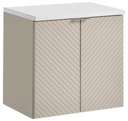 Závěsná skříňka Viva Cashmere s deskou 60 cm kašmírová/bílá