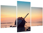 Obraz - Stroskotaná loď (90x60 cm)