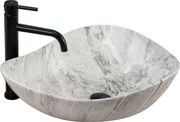 Rea Dora Stone, umývadlo na dosku 515x400x175 mm, šedá imitácia kameňa, REA-U5066