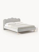 Čalúnená posteľ s vlnovým záhlavím Romy