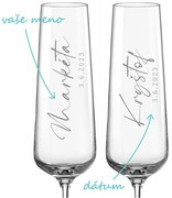 Svadobné poháre na sekt Calligraphy style, 2 ks