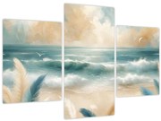 Obraz – Maľovaná pláž v jemných farbách (90x60 cm)