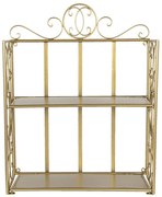 Závesná zlatná zdobená polica - 41 * 18 * 53 cm