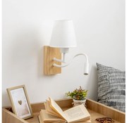 Brilagi - LED Nástenná lampa NUBILA WOOD 1xE27/25W/230V + LED/3W dub/biela