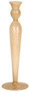 Svetlohnedý sklenený svietnik PT LIVING Swirl, výška 26,5 cm