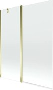 Mexen Flip vaňová zástena jednokrídlová 140 x 150 cm, Priehľadné, Zlatá - 894-140-101-50-00