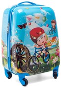 Rogal Modrý detský kufor na kolieskach "Cyclist" - S (25l)