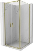 Mexen Exo, výklopný sprchový kút 70 x 70 cm, číre sklo, zlatá, 8182-070-070-50-00
