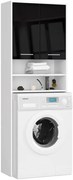 Kúpeľňová skrinka nad práčku FIN 2D biela / čierna, lesk