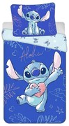 Modré bavlnené detské obliečky na jednolôžko 140x200 cm Lilo & Stitch "Aloha" – Jerry Fabrics