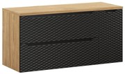 Závěsná skříňka pod umyvadlo Ocean s deskou 120 cm černá/dub olejovaný