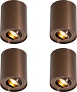 Sada 4 moderných stropných bodových svetiel tmavý bronz otočné a naklápacie - Rondoo Up