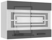 Kuchynská skrinka Belini Premium Full Version horná 80 cm šedý lesk