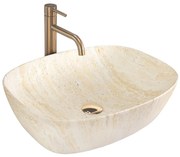 Rea Freja, umývadlo na dosku 512x396x137mm, imitácia kameňa-travertín matný, REA-U6689