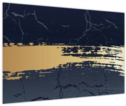 Obraz - Modrá a zlatá abstrakcia N⁰2 (90x60 cm)