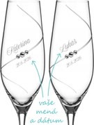 Svadobné poháre na sekt Diamante Silhouette s kryštálmi Swarovski 2 ks