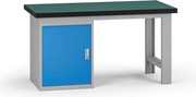 Pracovný stôl do dielne G8, 1500 x 750 x 800 mm, 1x skrinka, modrá