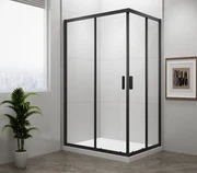 Polysan Polysan, EASY BLACK obdĺžniková sprchová zástena 900x800mm, číre sklo, EL5315B