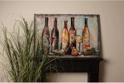 3D kovový obraz s fľašami vína Wine Bottle - 120*6*80 cm