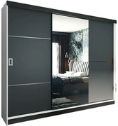 Skriňa Retro 200 2L Biely / Dvierka grafit