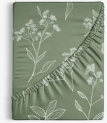 Goldea bavlnená napínacia plachta - bylinkové lístky 80 x 160 cm