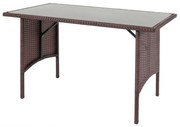 Polyratanový jedálenský stôl HWC-G16, 112x60cm - hnedá