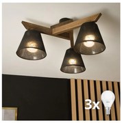 Brilagi - LED  Prisadený luster ANTHONY 3xE14/40W/230V dub orech/čierna
