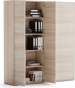 Kancelárska spisová skriňa BLOCK, 4× dvere, 1600 × 400 × 1748 mm, dub prírodný