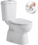Cerano Favo, WC kombi Rimless 63x37,5 cm, spodný odpad + sedátko, biela lesklá, CER-CER-428437