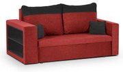 Pohovka pre 2 osoby s funkciou spania PAVEL Červená/čierna