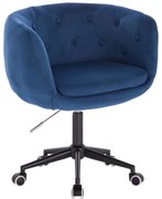 LuxuryForm DESIGN Kreslo MONTANA VELUR na čiernej podstave s kolieskami - modré